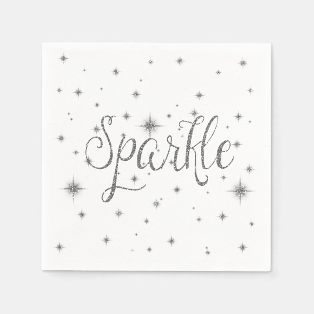 Serviette En Papier Éclats d'argent (Devant)