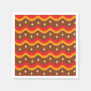 Serviette En Papier Éclats de starburst de milieu de siècle sur des va