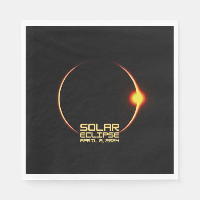 Serviette En Papier Éclipse solaire 8 avril 2024 (Devant)