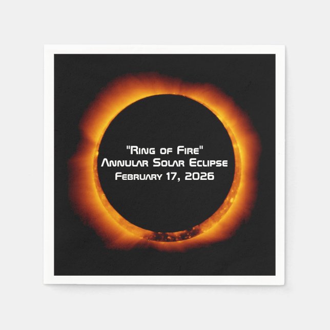 Serviette En Papier Éclipse solaire annulaire de 2026 (Devant)