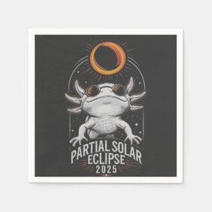 Serviette En Papier Éclipse solaire partielle 2025 Axolotl Amphibian
