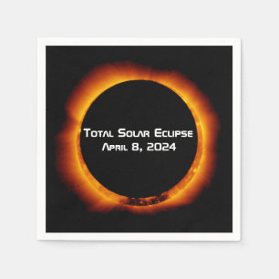 Serviette En Papier Éclipse solaire totale 2024