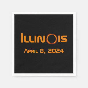 Serviette En Papier Éclipse solaire totale de l'Illinois 2024