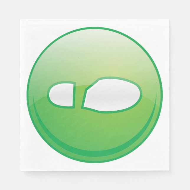 Serviette En Papier Eco-Friendly Green Footprint Icon (Devant)