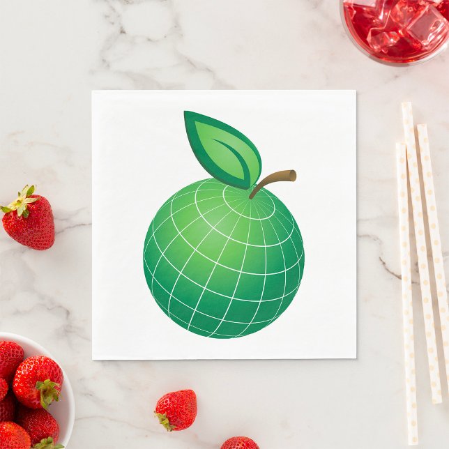 Serviette En Papier Eco Globe Fruit Green Earth Leaf Sphere (Créateur téléchargé)