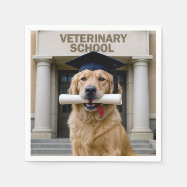Serviette En Papier École de médecine vétérinaire Golden Retriever (Devant)