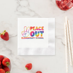 Serviette En Papier École primaire Peace Out Tie Dye Dernier jour 
