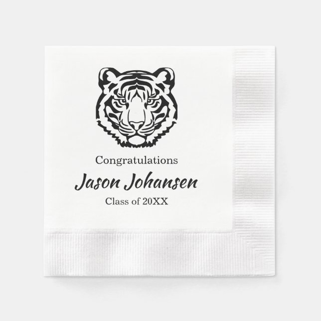 Serviette En Papier Ecole secondaire de Napkins 2024 Tiger Mascot Grad (Devant)