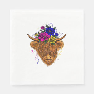 Serviette En Papier Écossais Highland Vache Vache Vache Whisperer Agri