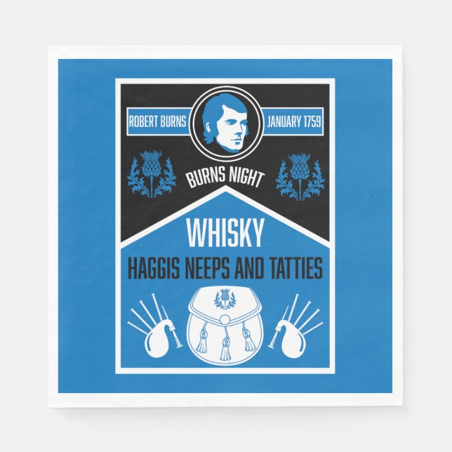 Serviette En Papier Ecosse Burns Night (Devant)