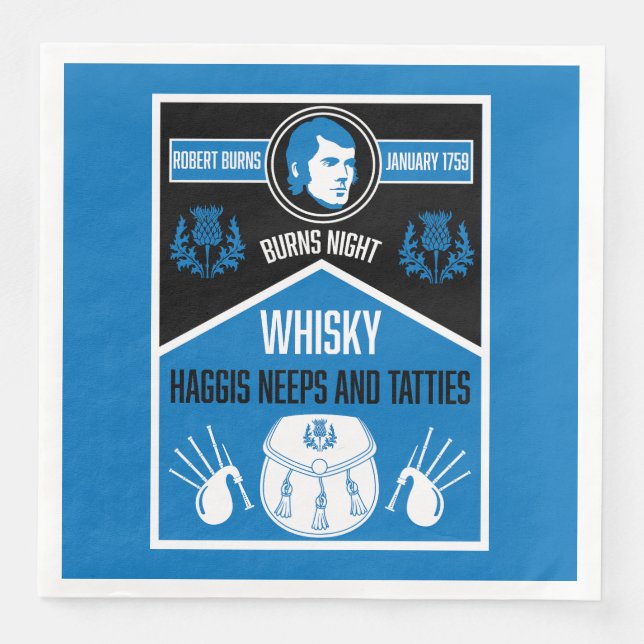 Serviette En Papier Ecosse Burns Night (Devant)
