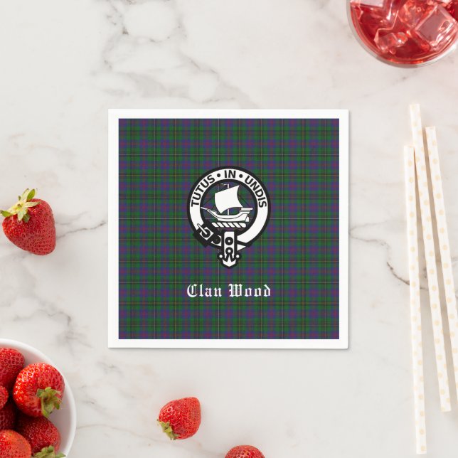 Serviette En Papier Ecosse Clan Wood Crest & Tartan (En situation)