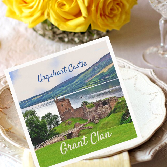 Serviette En Papier Écosse Grant Clan-Urquhart Castle Napkins (Créateur téléchargé)