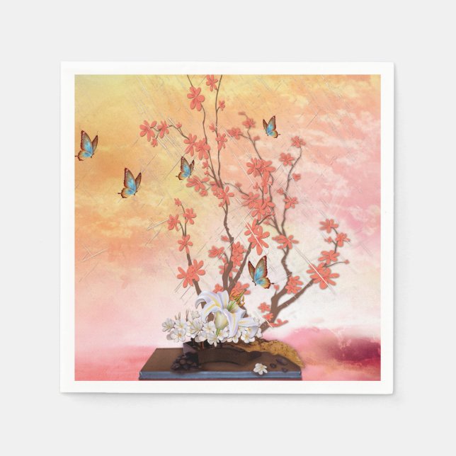 Serviette En Papier Écran Ikebana (Devant)