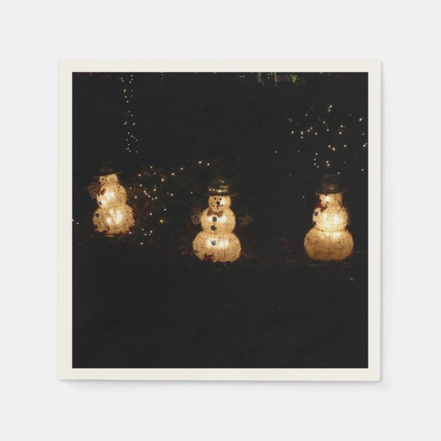 Serviette En Papier Écran Luminaire Snowman (Devant)