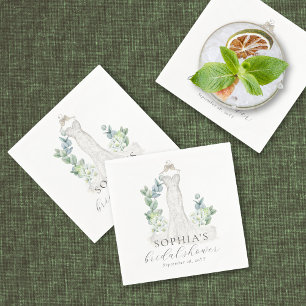 Serviette en papier écriture boho Elegant Greenery