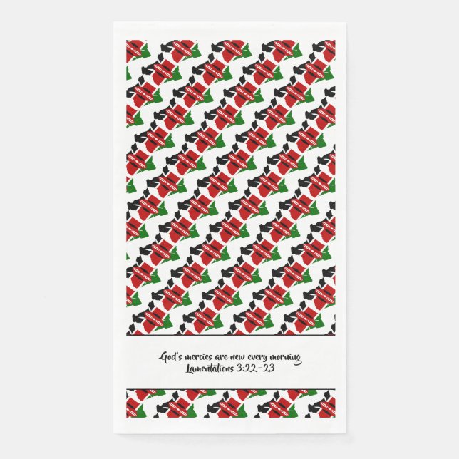 Serviette En Papier Écriture chrétienne KENYA DRAPEAU (Devant)