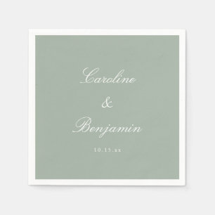Serviette En Papier Écriture Classique Élégante Mariage Nom Personnali