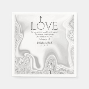 Serviette En Papier Écriture d'amour Verse Ephésiens 4:2 Mariage