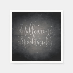 Serviette En Papier Écriture élégante Halloween gothique noir