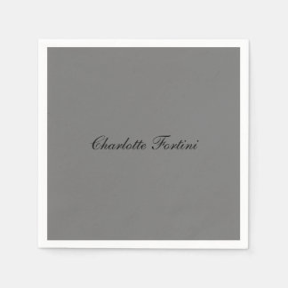 Serviette En Papier Écriture manuscrite classique minimaliste Nom du s