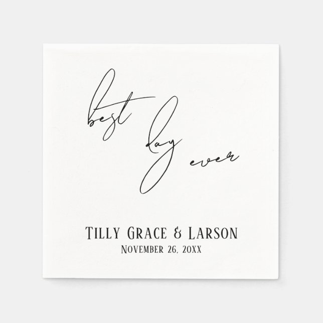 Serviette En Papier Écriture manuscrite mince moderne Simple meilleure (Devant)