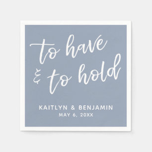 Serviette En Papier Écriture Pour Avoir Et Tenir Dusty Blue