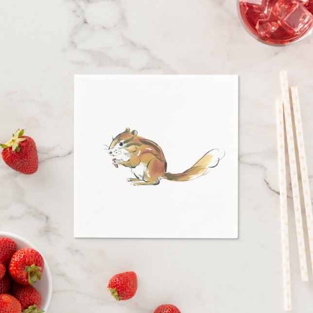 Serviette En Papier Écureuil (En situation)