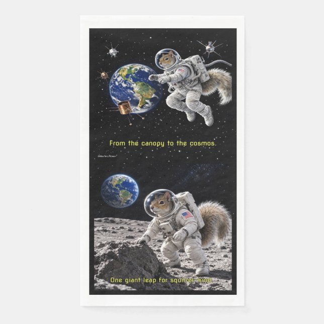 Serviette En Papier Écureuil dans l'espace (Devant)