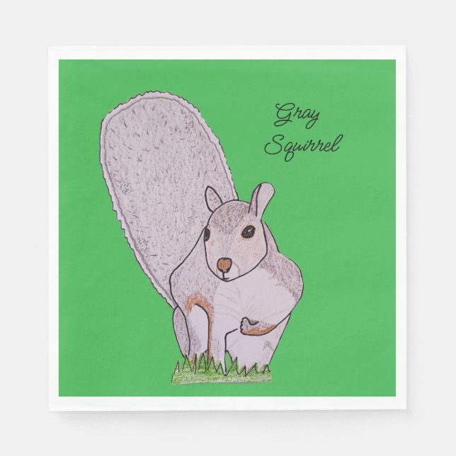 Serviette En Papier Écureuil gris (Devant)