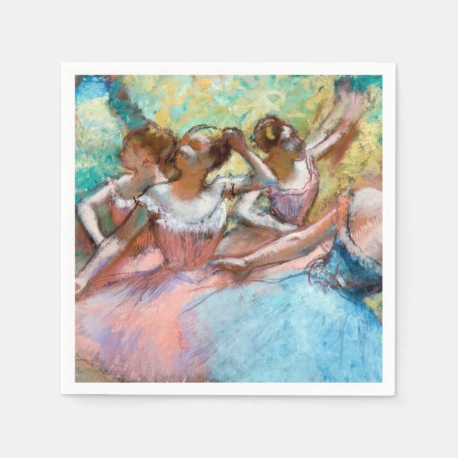 Serviette En Papier Edgar Degas - Quatre Ballerinas sur scène (Devant)