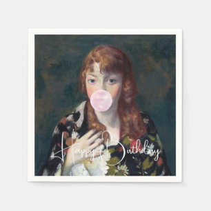 Serviette En Papier Edna soufflant un bubble gum Joyeux Anniversaire