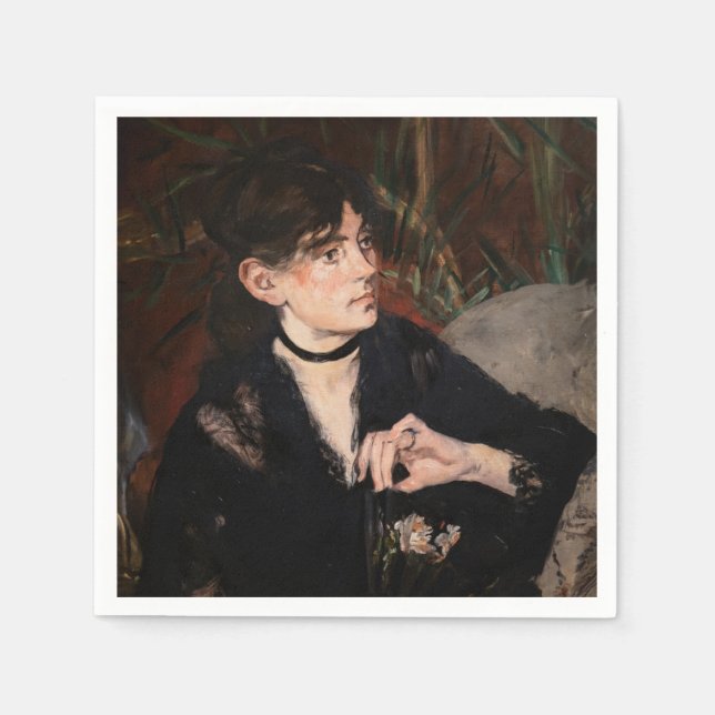 Serviette En Papier Edouard Manet - Berthe Morisot avec un ventilateur (Devant)