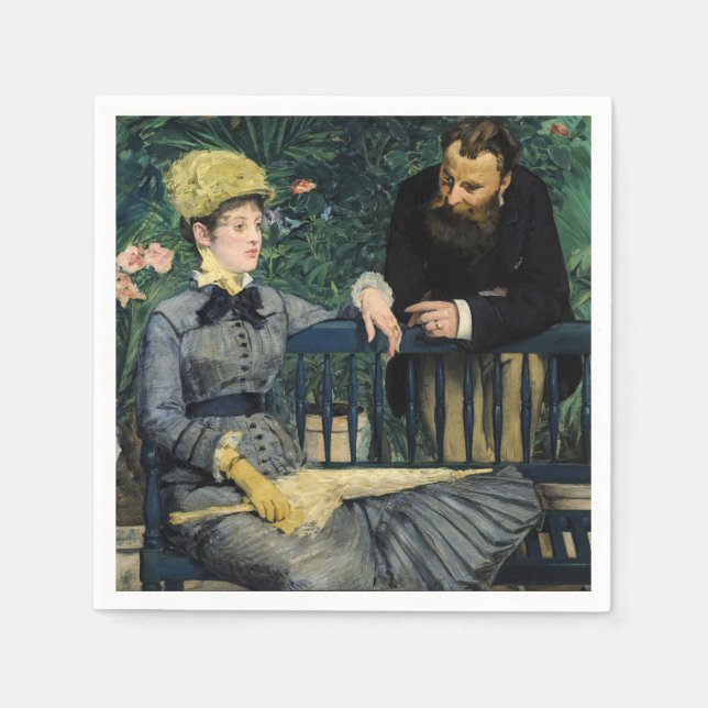 Serviette En Papier Edouard Manet - Dans la serre (Devant)
