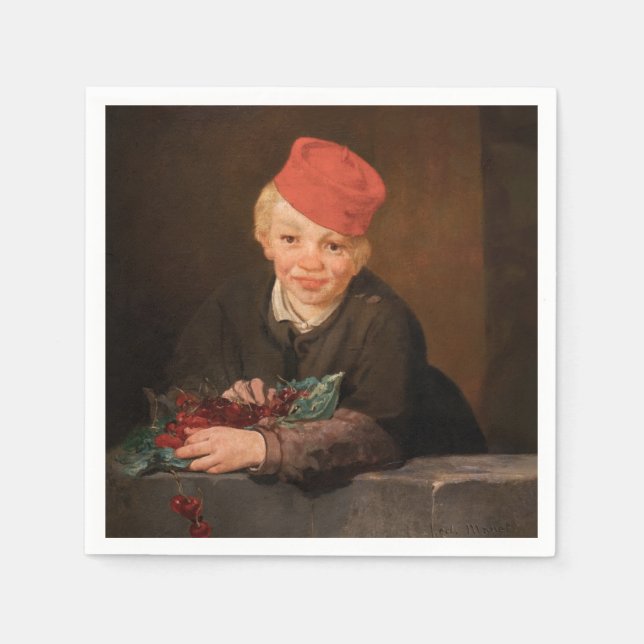 Serviette En Papier Edouard Manet - Garçon aux cerises (Devant)