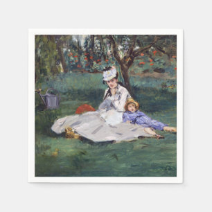 Serviette En Papier Edouard Manet - La famille Monet dans leur jardin