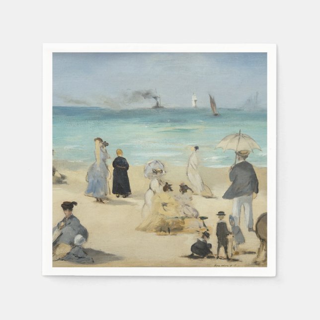 Serviette En Papier Edouard Manet - Sur la plage, Boulogne-sur-Mer (Devant)
