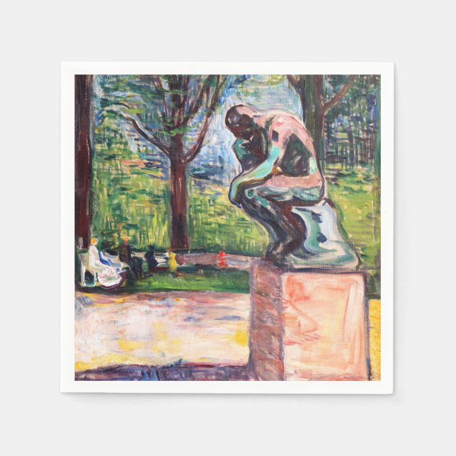 Serviette En Papier Edvard Munch - Le penseur de Rodin (Devant)
