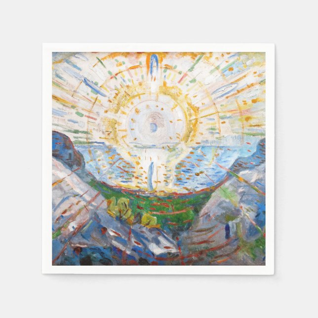 Serviette En Papier Edvard Munch - Le Soleil 1912 (Devant)