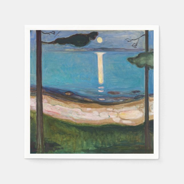 Serviette En Papier Edvard Munch - Lune (Devant)
