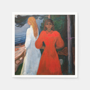 Serviette En Papier Edvard Munch - Rouge et Blanc
