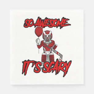 Serviette En Papier Effrayant Drôle Halloween Clown Hockey gardien