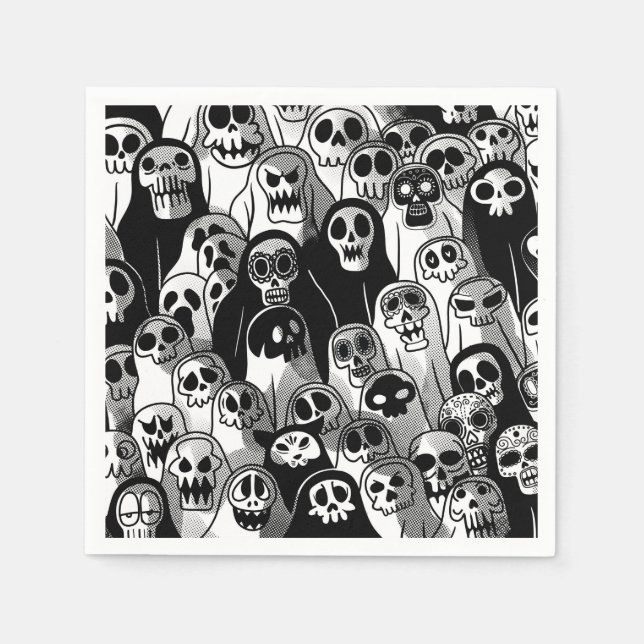 Serviette En Papier Éffrayant fantôme d'Halloween (Devant)
