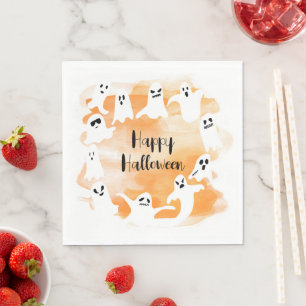 Serviette En Papier Éffrayant fantôme Halloween fête aquarelle