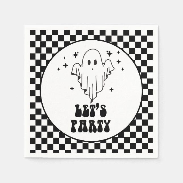 Serviette En Papier Éffrayant Halloween Faisons la fête (Devant)