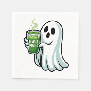 Serviette En Papier Éffrayant Halloween Fantôme Boire Matcha Boire