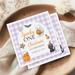 Serviette En Papier Éffrayant One Cute Ghost Halloween 1er anniversair