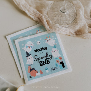 Serviette En Papier Éffrayant One mignonne Ghost Boy 1ère fête d'anniv