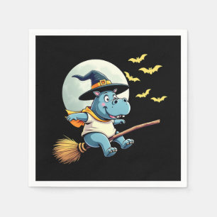 Serviette En Papier Éffrayant Pastel Halloween Baby Moo Deng Hippo