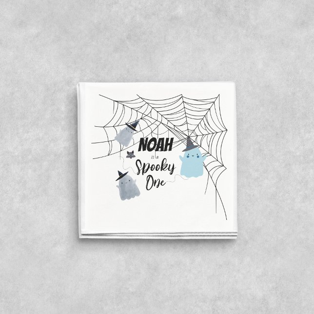 Serviette En Papier Éffrayant | Serviettes Halloween | Blue Ghosts (Créateur téléchargé)